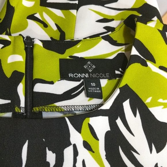 Ronni Nicole green abstract rose shift dress - Picture 10 of 11